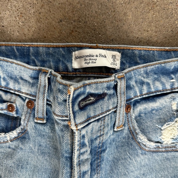 NWT abercrombie & fitch the skinny high rise medium destroy size 25|0L - Picture 2 of 9